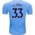 Manchester City Home 2017/18 Gabriel JESUS #33 Soccer Jersey Shirt