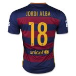 Barcelona Home 2015-16 JORDI ALBA #18 Soccer Jersey