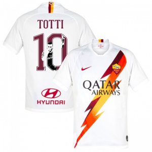 2019-20 AS Roma Away White #10 TOTTI Soccer Shirt Jersey ( Gallery Style Printing )