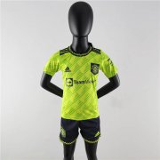 Kids Manchester United 22/23 Third Green Soccer Kit (Shirt+Shorts)