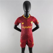 Kids AS Roma 22/23 Home Brown Soccer Football Kit(Shirt+Shorts)