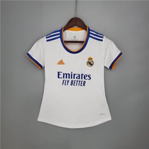 Real Madrid 21-22 Home White Women\'s Soccer Jersey Football Shirt