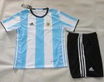 Kids Argentina 2016 Home Soccer Kit(Shirt+Shorts)