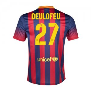 13-14 Barcelona #27 Deulofeu Home Soccer Jersey Shirt