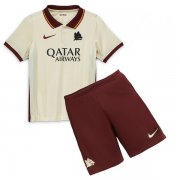 Kids AS Roma 20-21 Away White Soccer Kit(Shirt+Shorts)