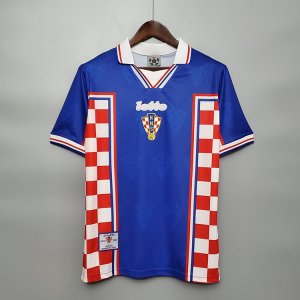 Croatia Retro Soccer Jersey Shirt Blue&White1998