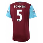 West Ham Home 2015-16 TOMKINS #5 Soccer Jersey