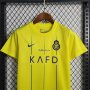 Kids Al Nassr FC 23/24 Home Ronaldo Football Kit Soccer Kit (Jersey+Shorts)