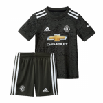 Kids Manchester United 20-21 Away Black Jersey Kit (Shirt+Short)