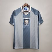 1996 England Away Grey Retro Soccer Jersey Football Shirt