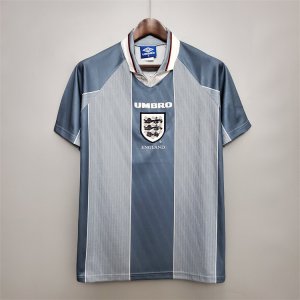 1996 England Away Grey Retro Soccer Jersey Football Shirt