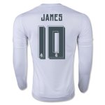 Real Madrid LS Home 2015-16 JAMES #10 Soccer Jersey