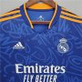 Real Madrid 21-22 Away Blue Soccer Jersey Football Shirt