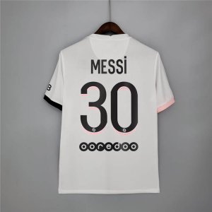 Paris Saint Germain 21-22 Away White&Pink PSG Messi #30 Soccer Jersey Football Shirt
