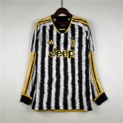 23/24 Juventus Home Soccer Jersey Long Sleeve Football Shirt