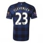 13-14 Manchester United #23 CLEVERLEY Away Black Jersey Shirt