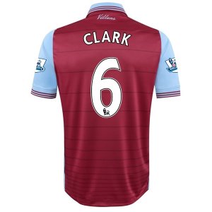 Aston Villa 2015-16 CLARK #6 Home Soccer Jersey