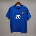 Italy FootBall Shirt 1996 Retro Blue Soccer Jersey #20 TOTTI