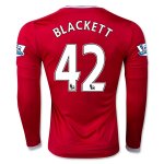 Manchester United LS Home 2015-16 BLACKETT #42 Soccer Jersey