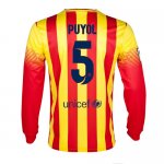 13-14 Barcelona #5 Puyol Away Long Sleeve Soccer Jersey Shirt