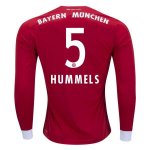 Bayern Munich Home 2017/18 Hummels #5 LS Soccer Jersey Shirt