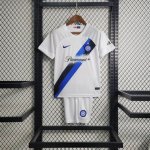 KIDS INTER MILAN 23/24 AWAY WHITE FOOTBALL KIT(Shirt+Shorts)