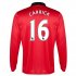 13-14 Manchester United #16 Carrick Home Long Sleeve Jersey Shirt