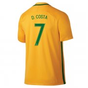 Brazil Home 2016 D. COSTA Soccer Jersey