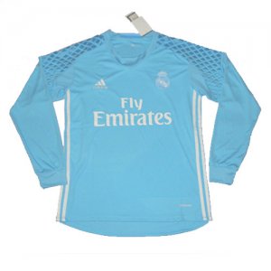 Real Madrid Blue Goalkeeper 2016/17 LS Soccer Jersey Shirt