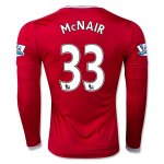 Manchester United LS Home 2015-16 MCNAIR #33 Soccer Jersey