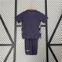 Kids England UEFA Euro 2024 Away Dark Blue Soccer Kit(Shirt+Shorts)