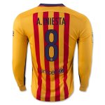 Barcelona LS Away 2015-16 A. INIESTA #8 Soccer Jersey