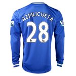 13-14 Chelsea #28 AZPILICUETA Home Long Sleeve Jersey Shirt