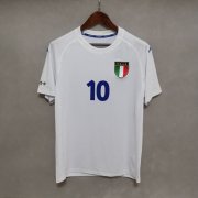 Italy FootBall Shirt 2000 Retro White Soccer Jersey #10 DEL PIERO