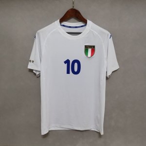 Italy FootBall Shirt 2000 Retro White Soccer Jersey #10 DEL PIERO