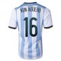 2014 Argentina #16 KUN AGUERO Home Soccer Jersey Shirt