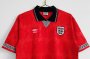 1990 England Away Red Retro Soccer Jersey Football Shirt