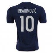 Sweden Away 2016 IBRAHIMOVIC #10 Soccer Jersey