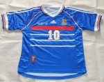 France 1998 World Cup ZIDANE #10 Home Soccer Jersey