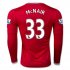 Manchester United LS Home 2015-16 MCNAIR #33 Soccer Jersey