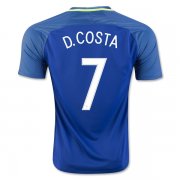 Brazil Away 2016 D. COSTA 7 Soccer Jersey
