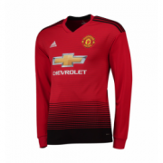 18-19 Manchester United Home Long Sleeve Jersey Shirt