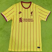 Liverpool FC 21-22 Third Yellow Stripes Soccer Jersey Football Shirt