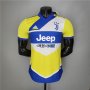 Juventus 21-22 Third Yellow Blue Soccer Jersey #7 VLAHOVIĆ Football Shirt