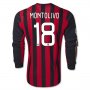 13/14 AC Milan #18 MONTOLIVO Home Long Sleeve Shirt