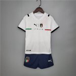 Euro 2020 Italy 2021-22 Football Kit Away White Kids Soccer Kit(Shirt+Shorts)