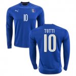 Italy LS Home 2016 Totti Soccer Jersey
