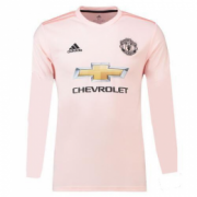 18-19 Manchester United Away Pink Long Sleeve Jersey Shirt