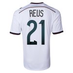 2014 Germany #21 REUS Home White Soccer Jersey Shirt