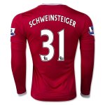 Manchester United LS Home 2015-16 SCHWEINSTEIGER #31 Soccer Jersey